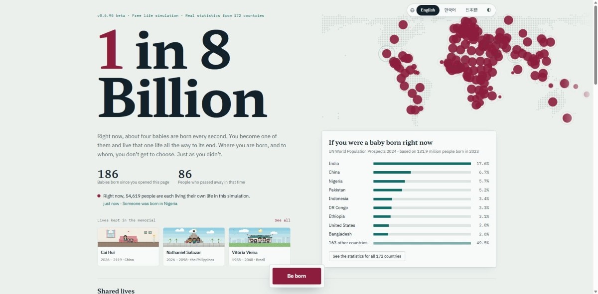 1 in 8 Billion game